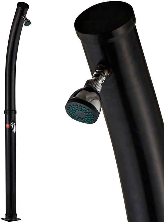 BAKAJI Douche op zonne-energie voor tuin, zwembad, outdoor, camping, 20 l, met verstelbare douchekop, warmwatermixer, aansluiting voor de tuin, afmetingen 214 x 11,5 x 11,5 cm