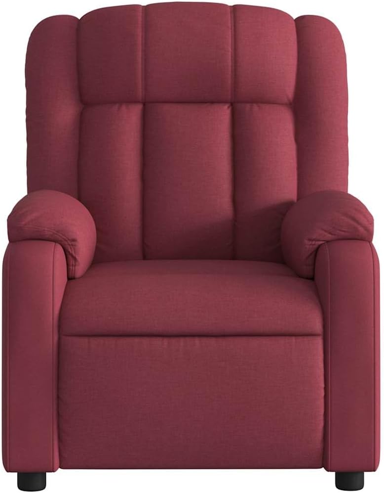 Elektrische Massagestoel, Fauteuil, Verstelbare Rugleuning, Voetsteun, Tv-Stoel, Relaxstoel met Ligfunctie, Ligstoel, Gestoffeerde Stoel, Fauteuil (lichtgrijs) (Wijn rood #26)