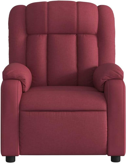 Elektrische Massagestoel, Fauteuil, Verstelbare Rugleuning, Voetsteun, Tv-Stoel, Relaxstoel met Ligfunctie, Ligstoel, Gestoffeerde Stoel, Fauteuil (lichtgrijs) (Wijn rood #26)