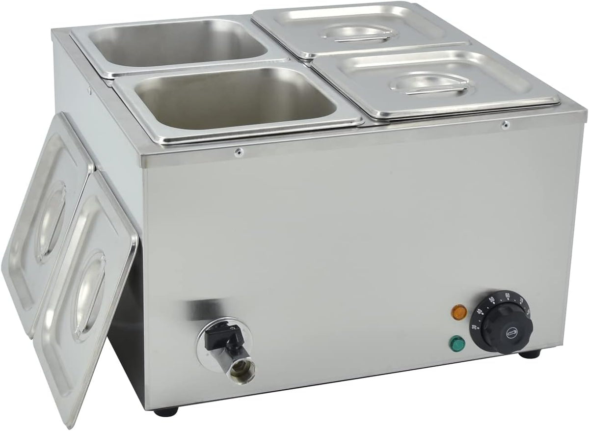 TAIMIKO Professioneel elektrisch waterbad voor buffet van roestvrij staal incl