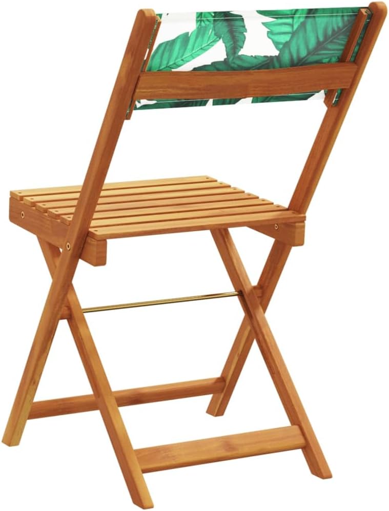 Gecheer Pack of 6 Folding Garden Chairs Green Fabric and Solid Wood Armchair Outdoor Dining Chairs Outdoor Patio Chairs P3214623 - QUORE