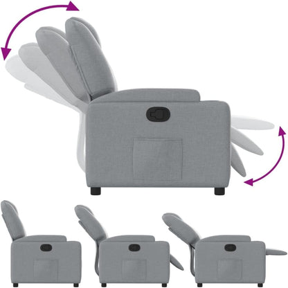 vidaXL Adjustable Chair, Recliner Chair with Backrest, Seat with Padded Armrests, Living Room, Modern, Light Grey, Fabric - QUORE