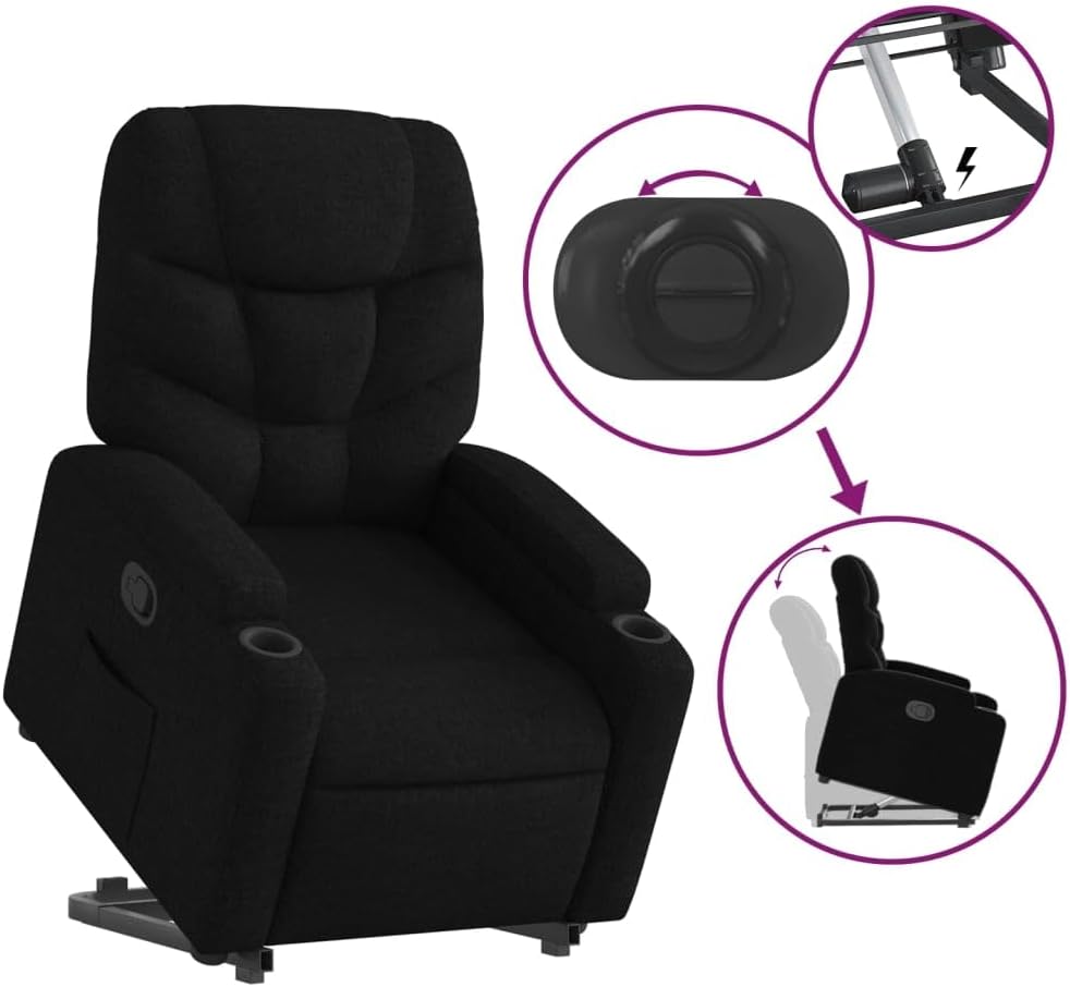Fauteuil Met Kruk – Loungestoel – Armleuningstoel – Leesstoel – Moderne Stoel – Zacht Gevoerd en Ademende Polyester Stof – Robuust Multiplex en Metalen Frame