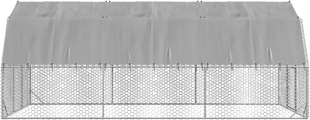 vidaXL Chicken coop with roof 2.5x6x2.25m galvanized steel - QUORE