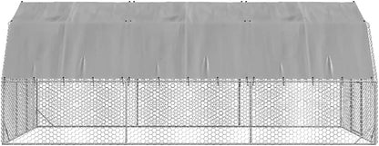 vidaXL Chicken coop with roof 2.5x6x2.25m galvanized steel - QUORE
