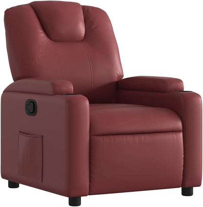 vidaXL Armchair adjustable artificial leather wine red