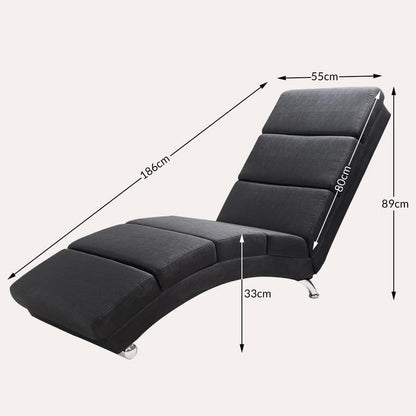 Casaria Relax Chair XXL Massage and Heating Function 186x89x55 cm Ergonomic Fabric Upholstered 180 kg Loadable Living Room Chaise Longue Relax Chair Anthracite - QUORE