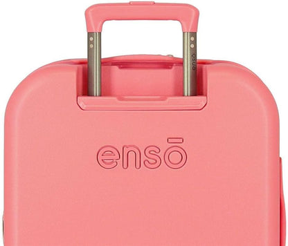 Enso Ciao Bella ABS kinderbagage, TSA-sluiting, dubbele wielen, verschillende kleuren en maten, Roze, Eén maat, Koffer Set