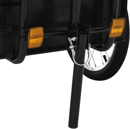 Fietskar – Fietstrailer – Transportkar – Handkar – Fietstrolley – Stalen Frame – 50 kg Belastbaar – Weerbestendige Afdekhoes – Zwart