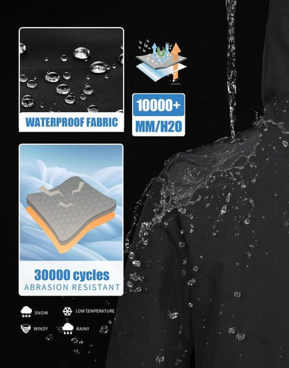 Pioneer Camp Snowboardjack voor dames, waterdicht, winddicht, ademend, warme winterjas met capuchon en afneembare sneeuwvanger, functionele dope-ski-jas voor skiën en snowboarden