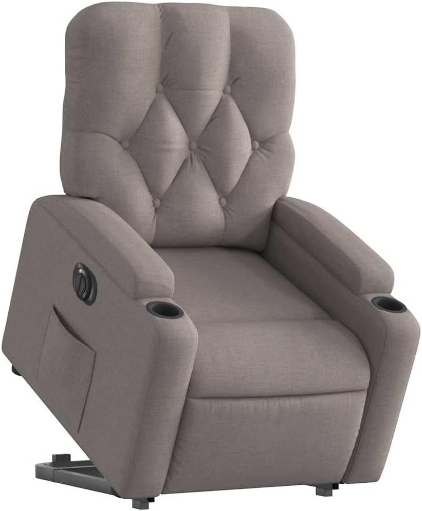Relaxstoel Elektrisch – Relaxfauteuil – Elektrische Stoel – Ligstoel – Sta Op Stoel – Opstahulp – Verstelbare Ligfunctie Tot 135° – Taupe Stof