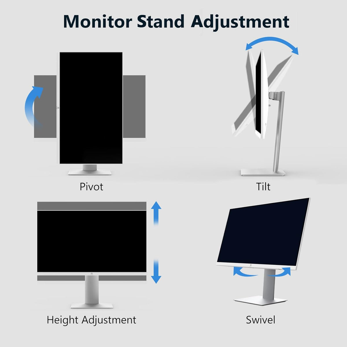 Z-Edge PC Monitor White 27'' IPS 4K UHD (3840x2160), FreeSync, 16:9 Desktop Monitor White, 60Hz, 5ms, 2*HDMI2.0 & 2*DP1.4, Adjustable Standard/Vertical/Horizontal/Rotary (DP Cable Included)