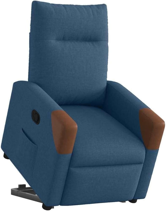 Relaxstoel Met Opstahulp – Elektrische Relaxstoel – TV-Stoel – Ligstoel – Stoel Voor Woonkamer – Verstelbare Ligfunctie – Comfortabele Blauwe Stof