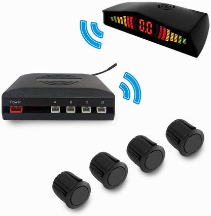 Parkeersensoren Set – Parkeerhulp – Achteruitrijsensoren – Parkeerassistent – Inparkeersysteem – Detectiebereik 2,5 m tot 30 cm – Draadloos Led/Lcd-Display