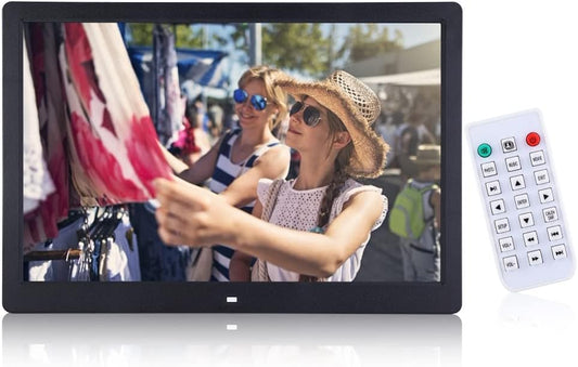Digitale Fotolijst 15,4 Inch, LED Display 1280x800 HD, Klok en Kalender, Foto-Video Diavoorstelling, USB en SD-Kaart