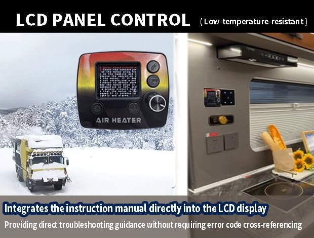 Dieselverwarmer – Luchtverwarmer – Standkachel – Dieselkachel – Autoverwarmer – 9 kW Vermogen – 24V Aluminium Met LCD-Display – Geluidsarm & Snel Opwarmend