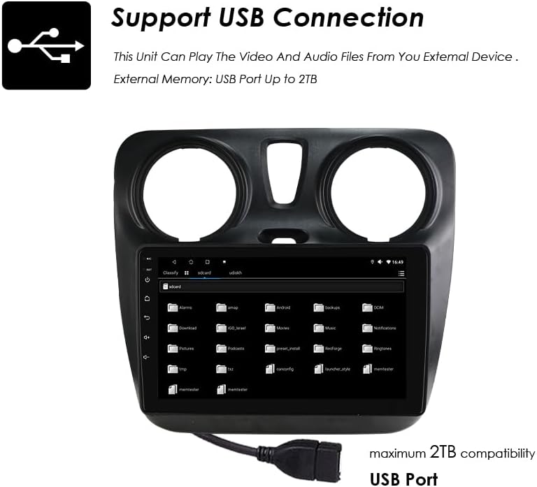 Ossuret Autoradio voor Renault Lodgy Dacia Dokker (2012-2021), 9 Inch Android 13 Aanraakscherm 2+32GB GPS Navigatie met Carplay Android Auto WiFi Bluetooth Stuurwielbediening DSP USB