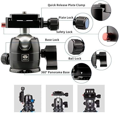 Mini Statief Zwart – Camerastatief – Reisstatief – Tafelstatief – Compact Statief – Koolstofvezel – 360° Balhoofd