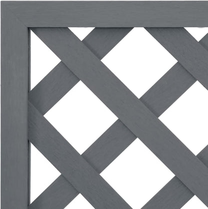 Tidyard WPC 2-Piece Grey Garden Planter with Separate Shoulder Surface Grilled Planter for Outdoor Loft Bed Planter with Grid Flower Box Outdoor 65 x 30 x 135 cm - QUORE