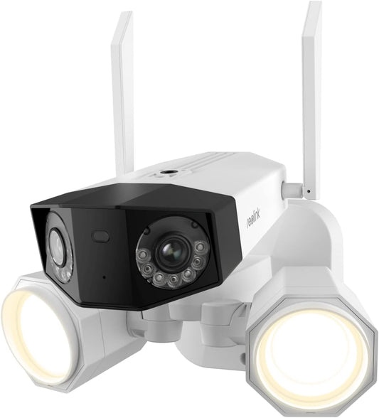 Reolink Security Camera With Floodlight, 4K 8MP with 180° Wide Angle, 5/2.4GHz Wifi Camera, Smart Lighting, Human/Vehicle/Pet Detection, Two-Way Audio, IP66, Duo Floodlight WiFi