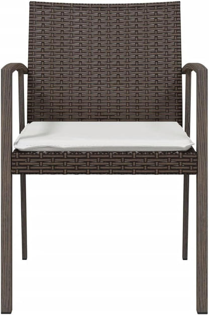 2 Pieces Synthetic Rattan Garden Chairs with Cushions, 56.5 x 57 x 83 cm, Robust Steel Structure, Durable Material, Waterproof and Easy to Clean - QUORE