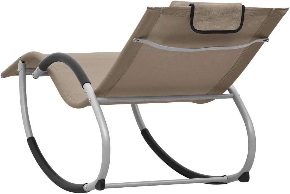 vidaXL Lounger with cushion textilene taupe - QUORE