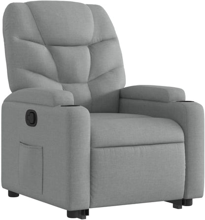 vidaXL Stand Up Chair Adjustable Fabric Light Grey, Stand Up Aid Recliner Armchair for Elderly, Electric Stand Up Aid Chair