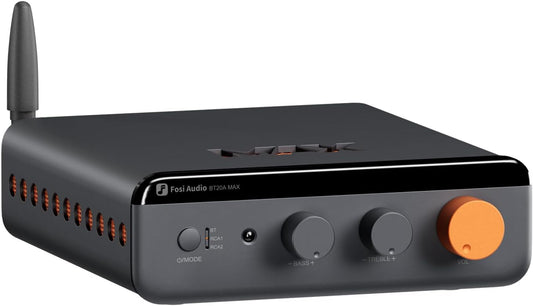 Fosi Audio BT20A MAX Stereo Hifi-versterker, 300 Wx2 Audioversterker met PFFB-technologie, LDAC Bluetooth 6.0, Dubbele Onafhankelijke Voeding, Afstandsbediening, voor 2.1-systemen en Home Audio