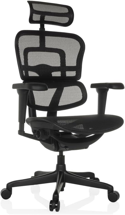 hjh OFFICE Ergonomische Ergohuman Signature GEN2 Bureaustoel met flexibele lendensteun, netbespanning, zwart