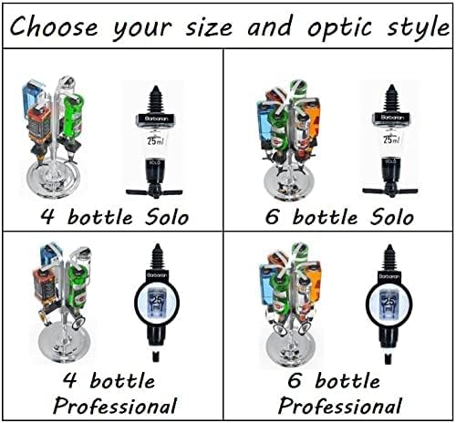 Barbarian 4/6 Flessen Roterende Optiek voor Geesten - Bar Butler Shot Meet Beugel Alcohol Wijn Ondersteboven Drinkdispenser Thuis Bar Man cave (6 Fles)