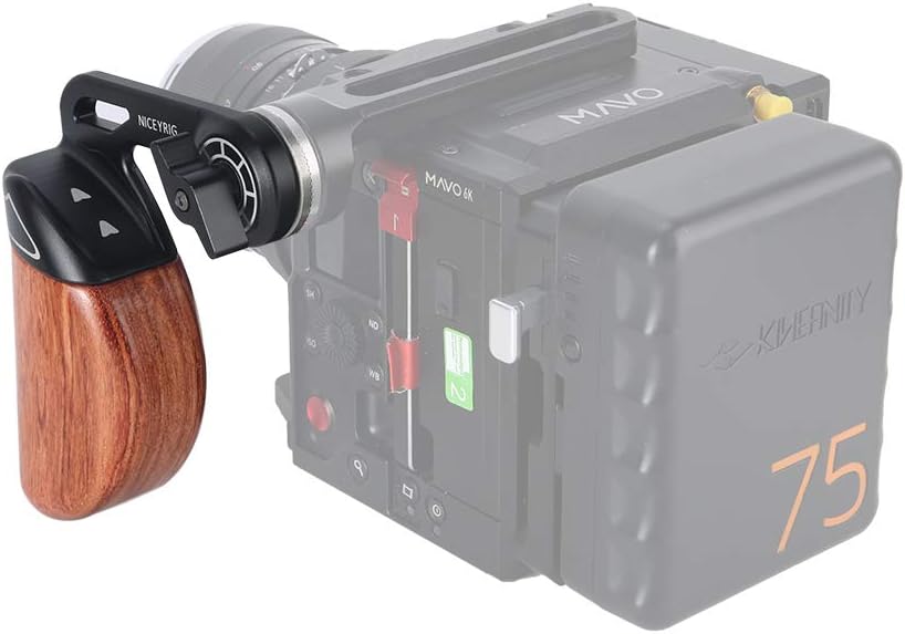 Linker Houten Handgreep voor Camera Cage – Camera Handvat – Zijhandgreep – Camera Grip – Rig Handvat – Duimgroef voor Extra Stabiliteit – Verstelbare Hoek