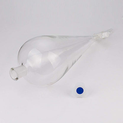 stonylab Borosilicaat Glas 2000ml Zware Wand Conische Scheitrechter met 24/40 Gewrichten en PTFE Afsluitkraan, 2000ml