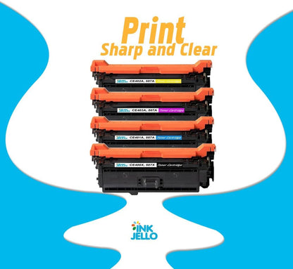 Compatibel Toner Cartridge Vervanging voor HP LaserJet Enterprise 500 Color M551dn M551n M551xh MFP M575dn M575f CE400X CE401A CE402A CE403A (Zwart/Cyaan/Geel/Magenta, 4-Pack)