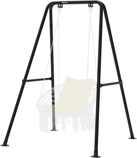 Hangmatstandaard, hangstoel standaard max load 300 lbs, schommelstandaard, outdoor of indoor hangmat met standaard (zwart)