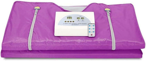 Sauna Deken - 650W - 220V - 60Hz - extern PU - intern PVC - Stress - Pijnverlichting - Fibromyalgie - Reuma - Infraroodtherapie - Ontspanning - Paars - QUORE