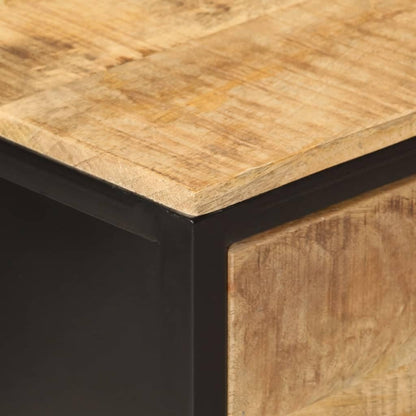 vidaXL Wall table 100x35x76 cm solid mango wood and iron, cabinet, hallway cabinet, hallway cabinet, side cabinet, entrance cabinet, side shelf, high shelf, TV console, media cabinet
