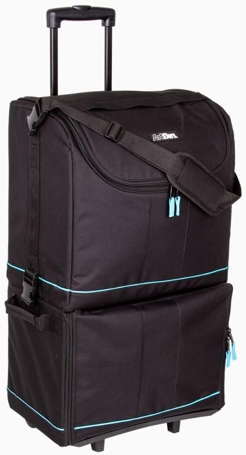 Roltas Voor Naaimachine Zwart/Aqua – Opbergtas – Transporttas – Organizer Tas – Hobbytas – Met Wielen – Geschikt Voor Naaimachine