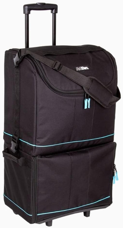 Roltas Voor Naaimachine Zwart/Aqua – Opbergtas – Transporttas – Organizer Tas – Hobbytas – Met Wielen – Geschikt Voor Naaimachine