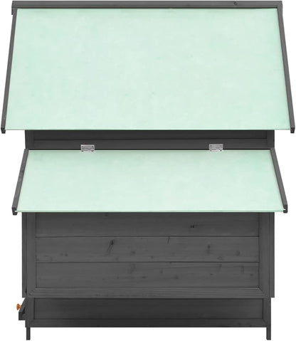 BaraSh Chicken Coop Grey and White 152 x 96 x 110 cm Solid Spruce Chicken Coop and Cages Chicken Coop for Outdoor Chickens (SPU: 171460) - QUORE