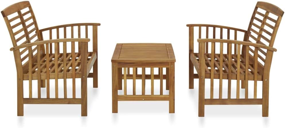 vidaXL 3-piece Lounge set solid acacia wood - QUORE