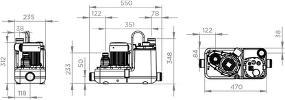 SFA - Sanifos 110 - Grijs- en regenwaterpompstation - Ondergronds - Automatische pomp - Eenvoudige installatie en bediening - 4 inlaten - Huis - 72,2 x 58,6 x 51,5 cm - Gemaakt in Frankrijk
