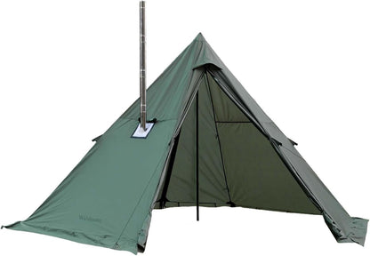 Hete tent met fornuiskrik en sneeuwrok, 3~5 personen, tipi-tent voor familiewandelingen, vissen, jagen, backpacken kamperen
