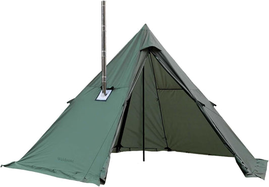 Hete tent met fornuiskrik en sneeuwrok, 3~5 personen, tipi-tent voor familiewandelingen, vissen, jagen, backpacken kamperen