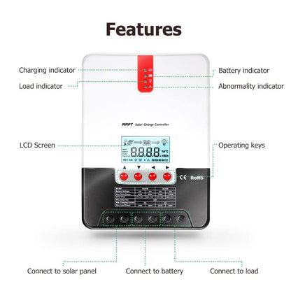 SolaMr 20A MPPT Solar Charge Controller 12V/24V Auto Identifying System Voltage Intelligent Regulator met LCD Display - ML2420A