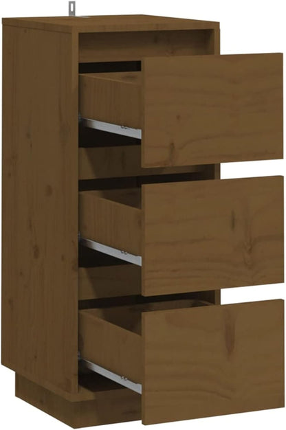 Sideboards 2 PC. Sideboard Bedroom Living Room Cabinets Living Room Oblique Honey Brown 32x34x75cm Solid Wood Pine - QUORE