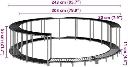 vidaXL Hot Tub Surround Storage Wooden Step Pad Poly Rattan Black,Spa Surround,Outdoor Hot Tub Enclosure,Round Hot Tub Round,Hot Tub Enclosure - QUORE