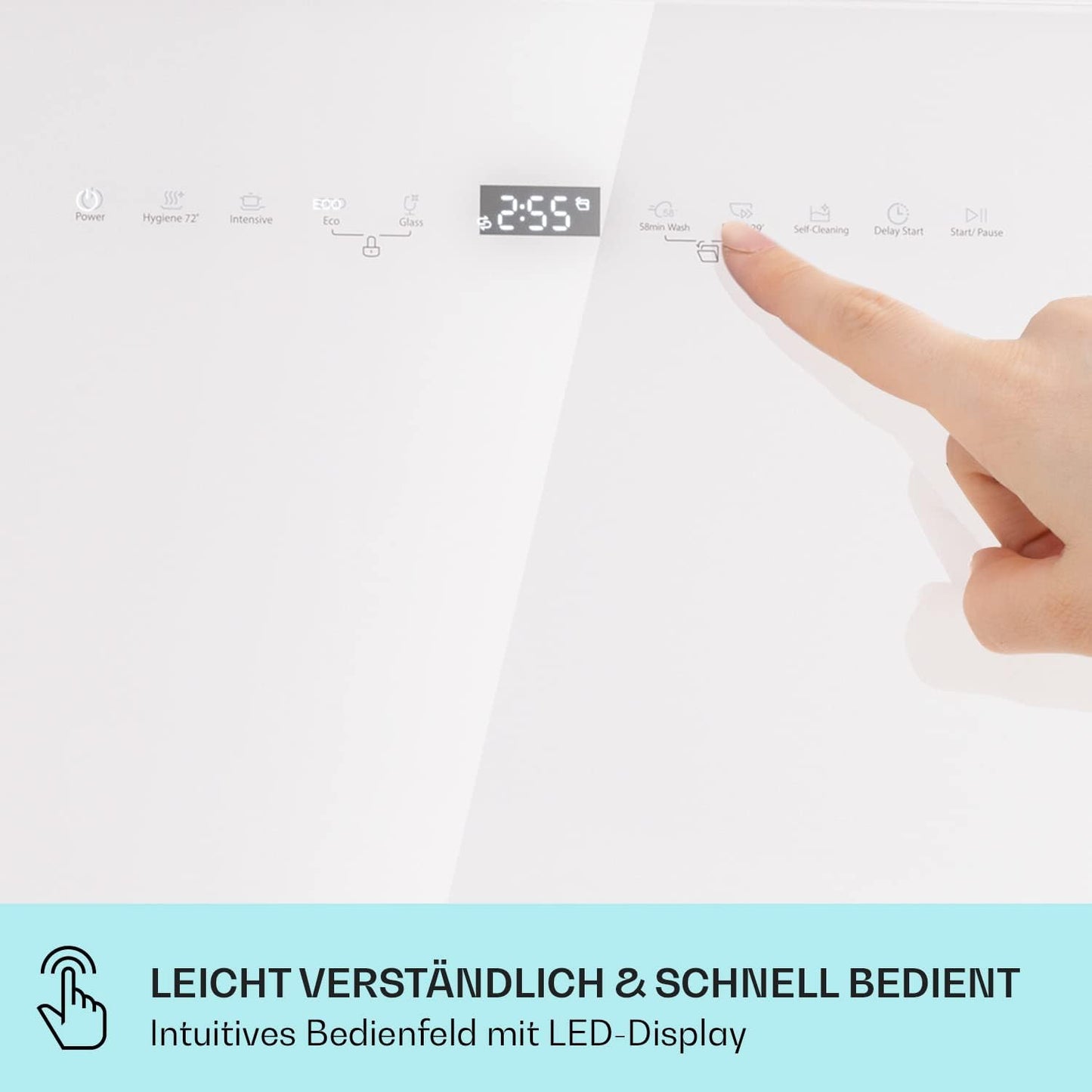 Klarstein Vaatwasser, 5 plafonds, vaatwasservrij, geluidsarm met 6 wasprogramma's, mini-vaatwasser, klein, compact en eenvoudig te installeren