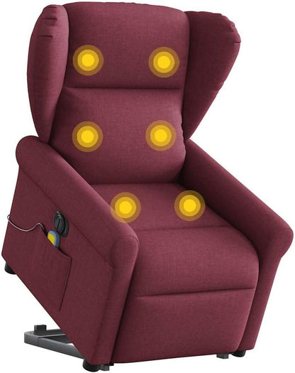 Elektrische Relaxfauteuil – Elektrische Relaxstoel – Opsta Fauteuil – Massage Fauteuil – TV Stoel – Elektrische Kantelfunctie – Vibratiemassage – Wijnrood Stof