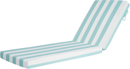 Loungekussen Voor Ligstoelen – Tuinkussen – Ligstoelkussen – Strandkussen – Tuinmeubelkussen – Waterafstotend en Lichtbestendig – Verstelbare Riemen en Antislipkoord – Set Van 2 – 2032 X 660 X 98 MM