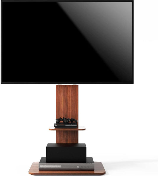 unho Tv-standaard van hout, in hoogte verstelbaar, televisiehouder met plank, universeel voor 32"-65", VESA 600x400mm, tot max. 40kg